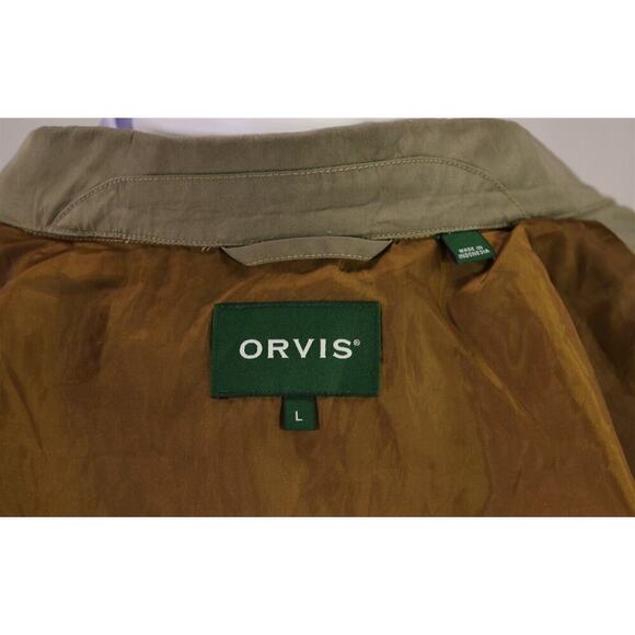 Orvis Men's Khaki Cotton-Nylon Zip Front Trucker Jacket Large - Picture 8 of 9